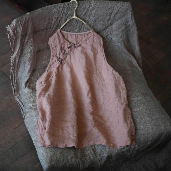 燕燕~秋冬春秋款復古中式時尚百搭顯瘦色織長款背心 