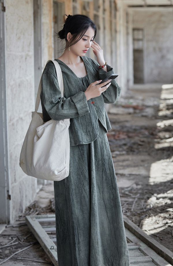 燕燕~苧麻~夏棉麻女裝新款   紮染百搭開襟衫 長袖短外套 