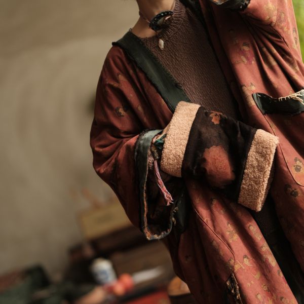 燕燕~秋冬新款 復古風夾棉羊羔毛冬季保暖暖手筒 abSC07801 