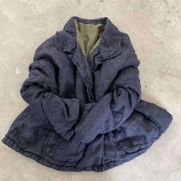 燕燕~秋冬款式 文藝色織亞麻夾棉薄棉休閒外套 