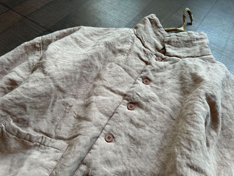 燕燕~秋季新款 （短版）高品質砂洗亞麻棉衣藝術復古寬鬆亞麻棉服中長款夾棉外套 ab438901 