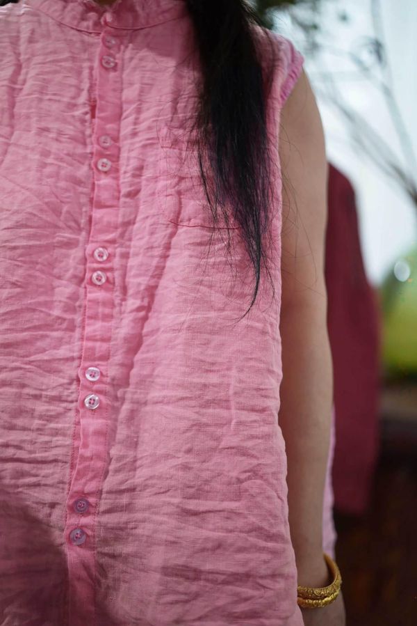 燕燕~高品質復古亞麻寬鬆休閒背心 