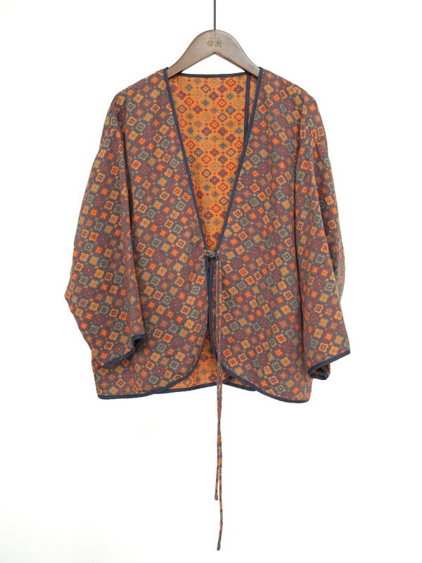 燕燕~棉麻商品~全棉提花開襟衫 幾何撞色提花小外套.  ab2322701 