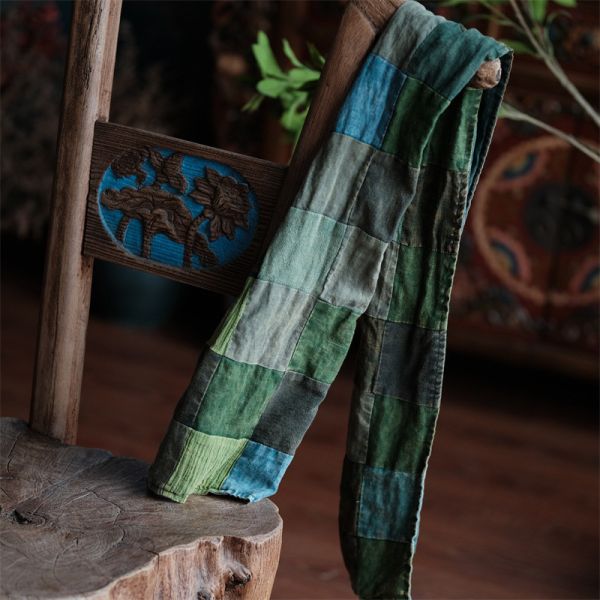 燕燕~設計復古文藝減齡氣質百搭麻圍巾 ab211301 