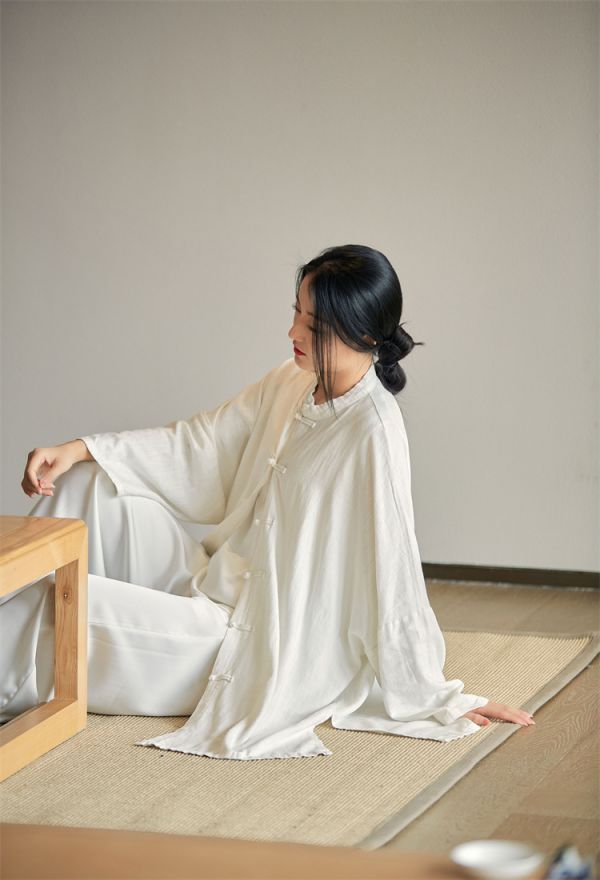 燕燕～亞麻 夏新款 砂洗柔軟飄逸防曬開衫 上衣 長袖棉麻衫 