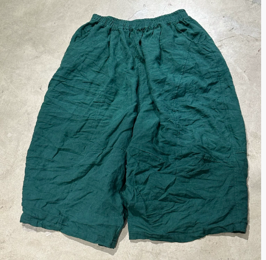 燕燕～亞麻。休閒復古拼接抽帶鬆緊腰 長褲 寬褲 休閒褲 