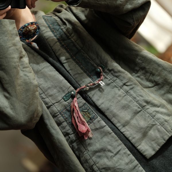 燕燕~棉麻商品~復古文藝麻料炒色小棉衣外套  ab192201 