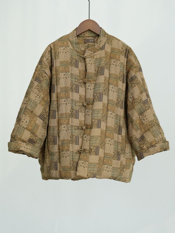 燕燕~秋冬款 復古拼色盤扣保暖寬鬆棉衣中式加厚懷舊外套棉襖外套 ab2439601 