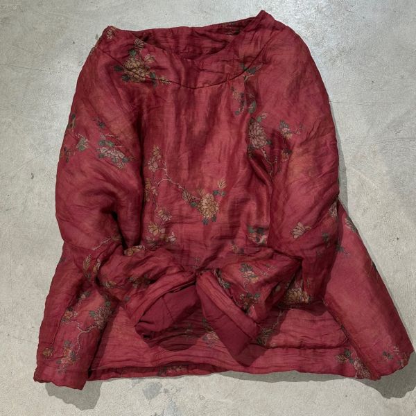 燕燕~棉麻商品~苧麻  印花套頭棉衣棉服上衣 