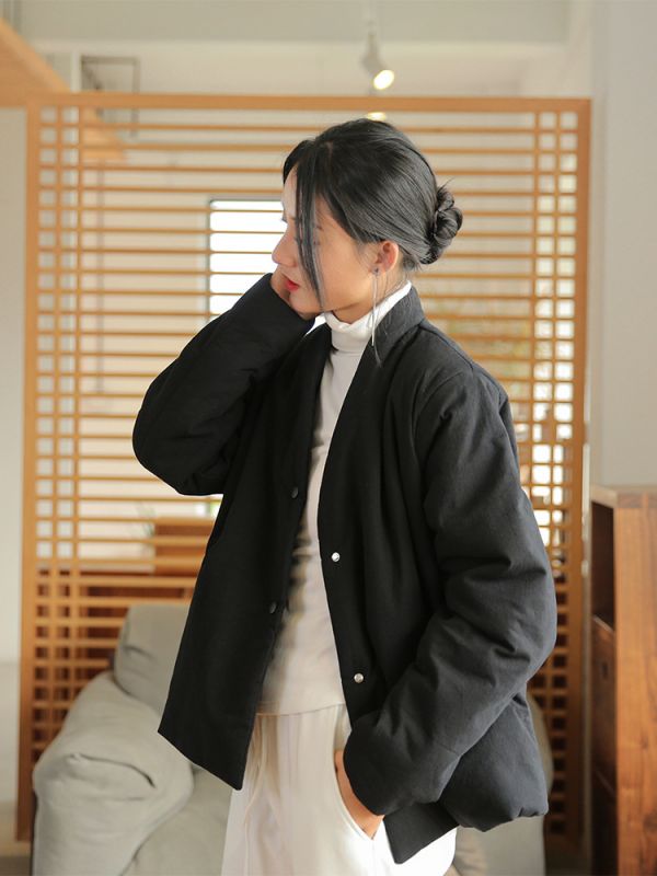 燕燕~棉麻商品~ 寬鬆百搭夾棉加厚保暖女式棉衣棉服外套 