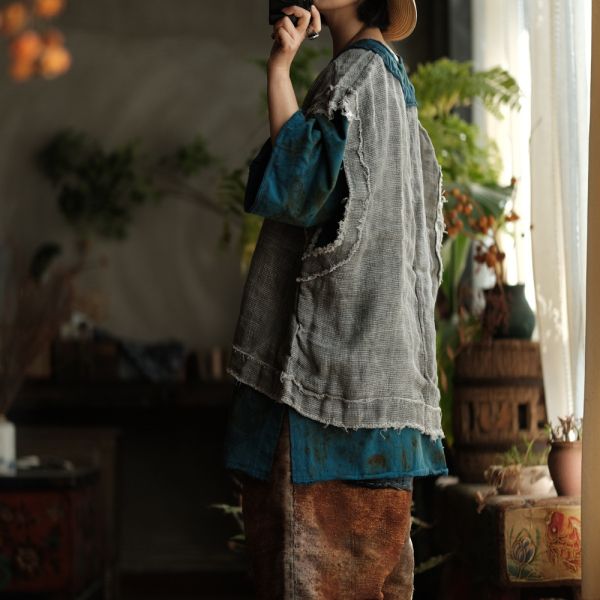 燕燕～復古圓領捲邊背心 ab235301 