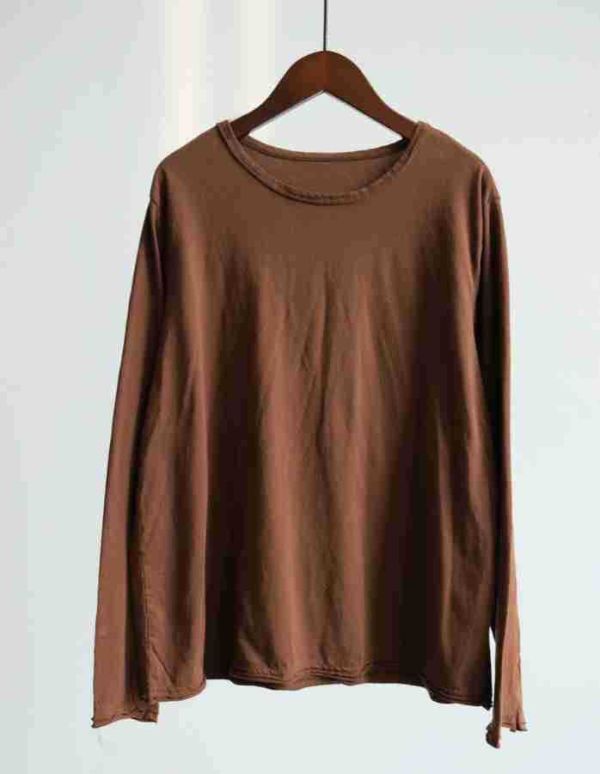 燕燕~秋冬款~純棉針織撞色復古打底百搭長袖上衣  ab2531401 