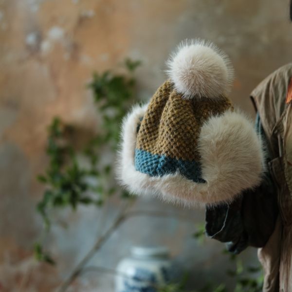 燕燕~復古文藝費爾島針織毛帽  abM02501 