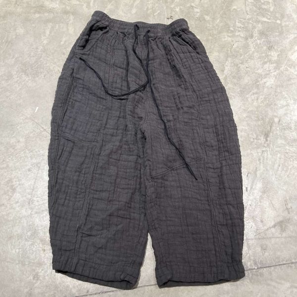 燕燕～雙層縐亞麻休閒寬褲 長褲 