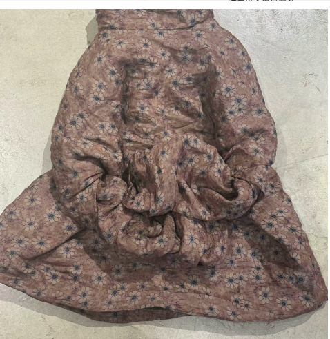 燕燕~苧麻雙層加棉 文藝高領薄棉打底衫 上衣  (花色款） 