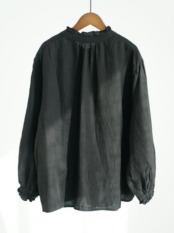 燕燕~秋冬款 天然亞麻法式小高領襯衫田園生活復古溫柔兩穿上衣 ab2533001 