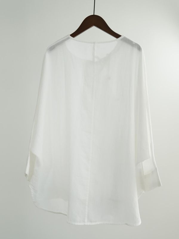 燕燕~春季新品～苧重工琵琶扣涼爽上衣 苧麻襯衫 ab2634701 