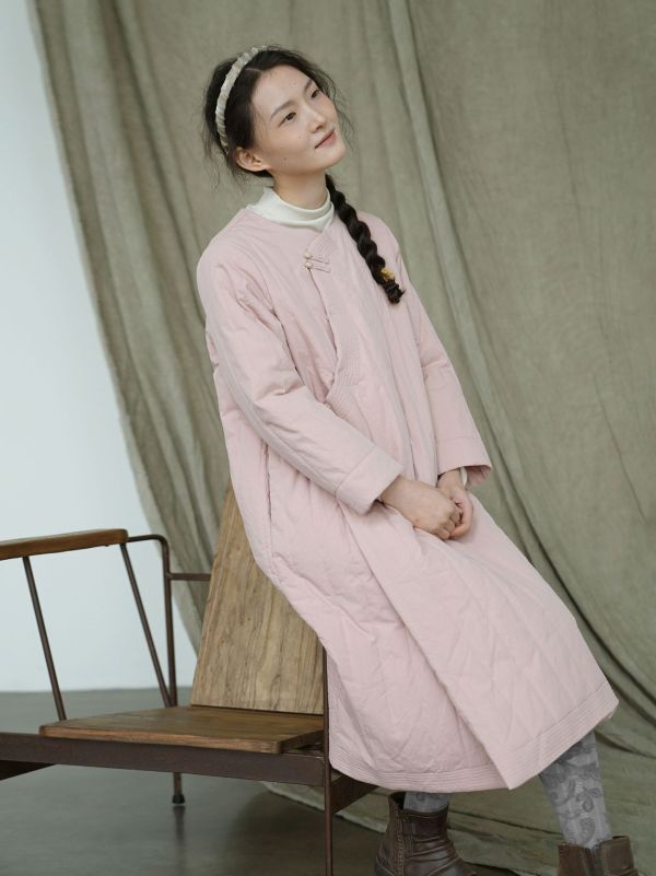 燕燕~棉麻商品~輕中式清冷壓條夾棉斜襟厚旗袍洋裝 連身裙  ab2237201 