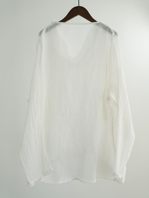 燕燕~原創稀疏肌理感亞麻寬鬆披肩開襟衫 復古文藝防曬多穿法襯衫 ab2634401 