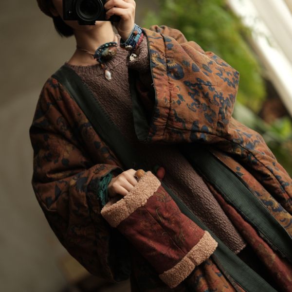 燕燕~秋冬新款 復古風夾棉羊羔毛冬季保暖暖手筒 abSC07801 