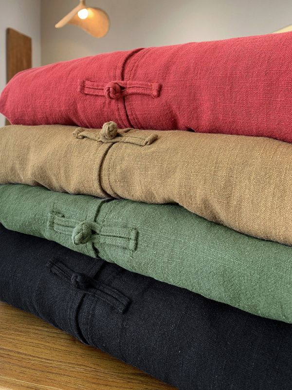 燕燕~棉麻商品~秋冬款 秋冬新款 苧麻棉   砂洗盤扣連帽禪意女式披風袍子外衣外套 