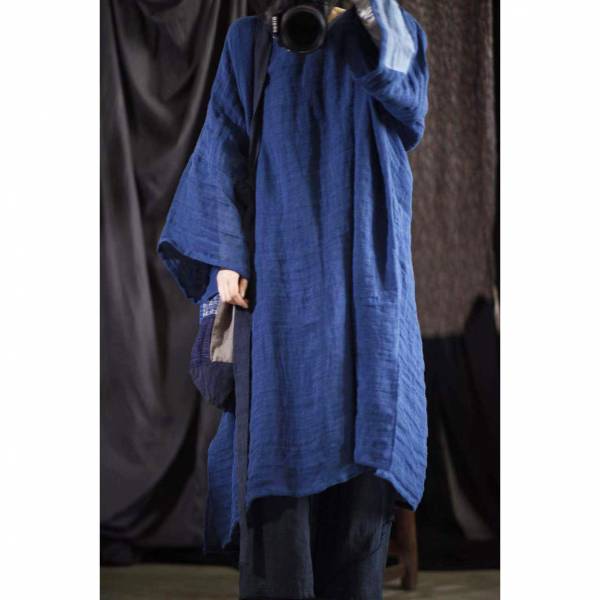 燕燕~春秋  寬鬆v領  寬袖闊版  長袍洋裝 連身裙 + 外搭背心 