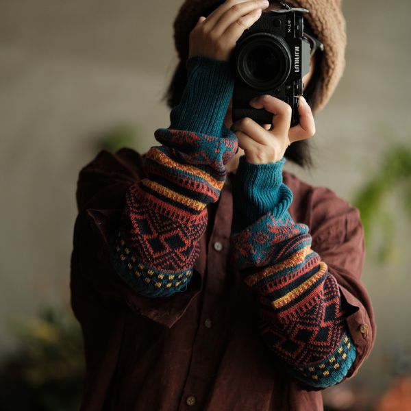 燕燕~文藝防曬防風保暖百搭毛線袖套 abSC09201 