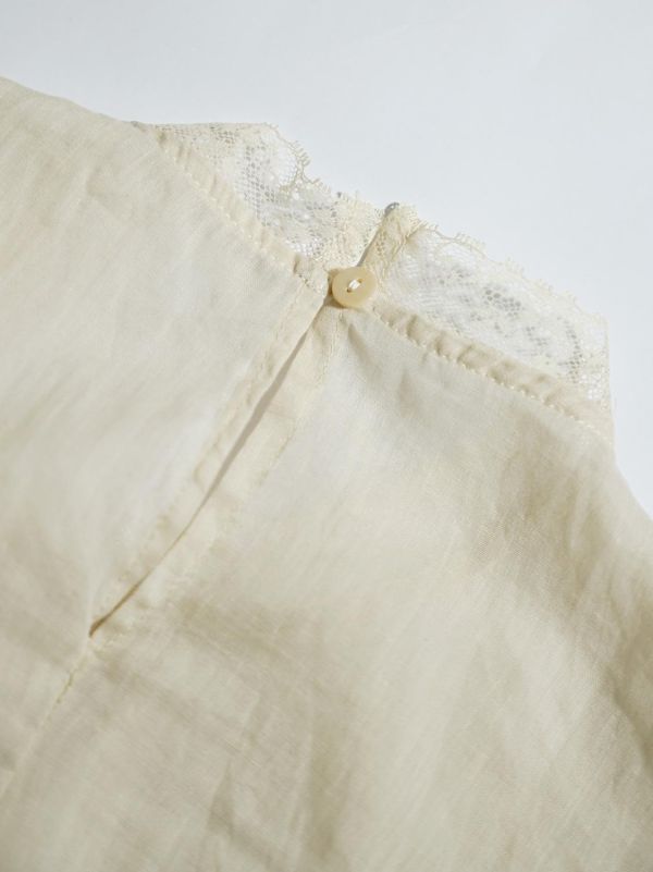 燕燕~夏季新品～文藝復古苧麻襯衫蕾絲花邊套頭長袖防曬衣簡約襯衫 ab2632901 