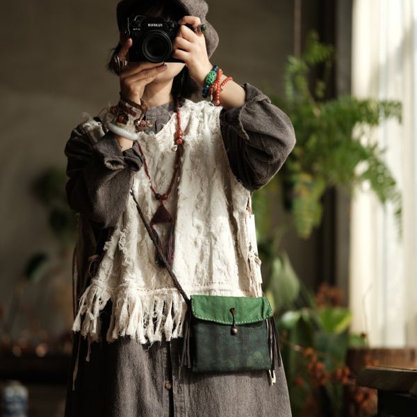 燕燕~斜跨翻蓋拼布手工夾棉百搭包包 SC07001 