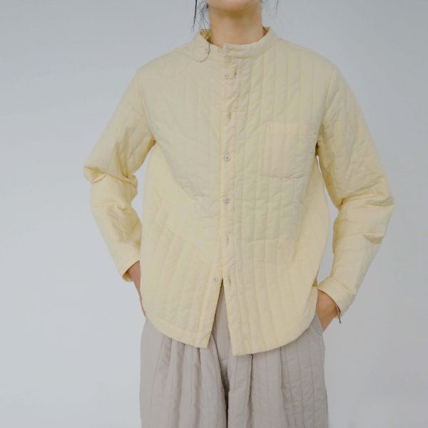 燕燕~棉麻商品~全棉 休閒文藝立領顯瘦夾棉襯衫 條紋絎線保暖棉衣外套 ab2237001 