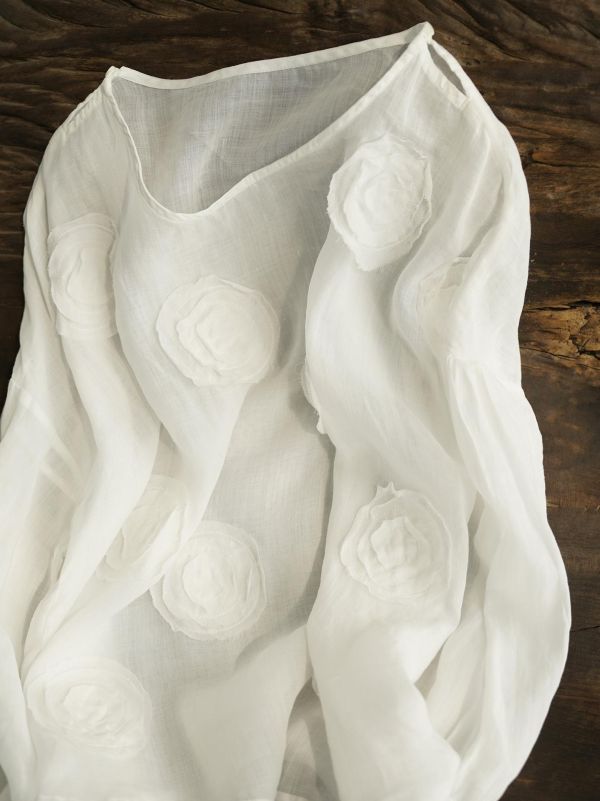 燕燕~棉麻商品~田園重工盤繡苧麻套頭上衣 文藝復古套頭襯衫 ab2634501 