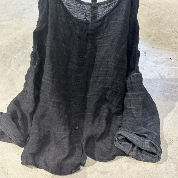 燕燕~苧麻~休閒純色長袖砂洗開襟衫小衫 外套 