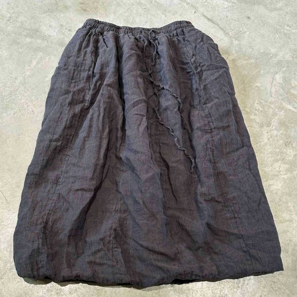 燕燕~秋冬新款 色織亞麻雙層棉長裙 