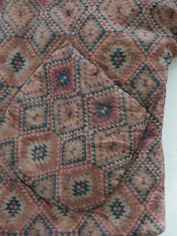 燕燕~復古印花磨毛撞擊色盤扣棉服外套 以及同花色長褲 （可搭成套裝） ab2540101 