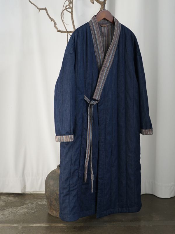 燕燕~個性牛仔拼接寬鬆中長棉服 保暖夾棉外套 abM2533201 