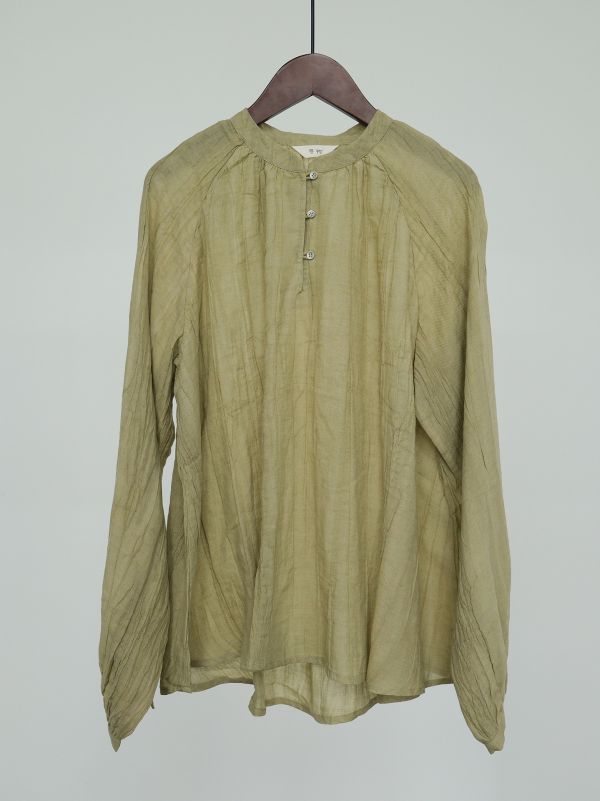 燕燕~棉麻商品~早秋款 皺麻文藝休閒做舊寬鬆立領上衣 長袖襯衫 ab2318901 