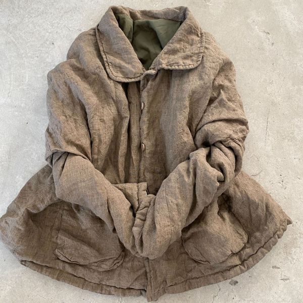 燕燕~秋冬款式 文藝色織亞麻夾棉薄棉休閒外套 