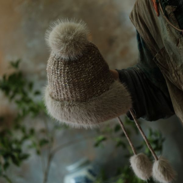 燕燕~復古文藝費爾島針織毛帽-2 