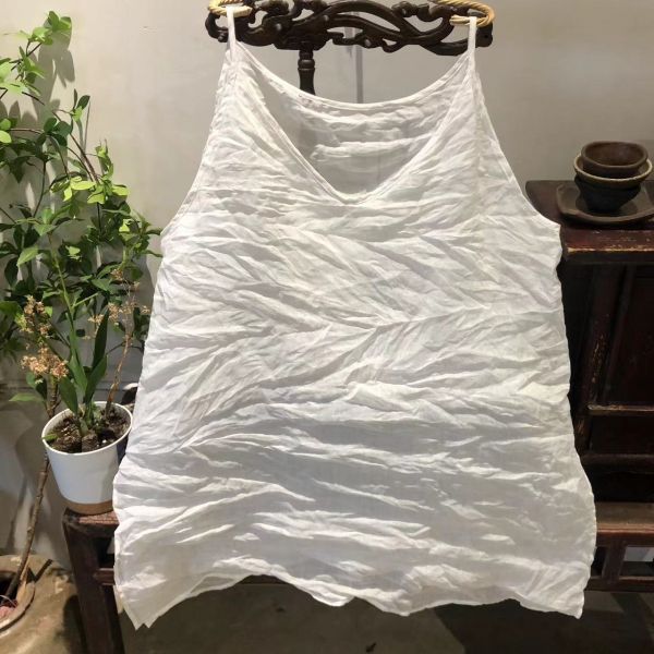 燕燕～春夏款。文藝休閒純色中長款內搭吊帶背心上衣 