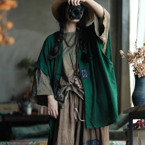 燕燕~春夏新款 復古文藝棉麻百搭手工背心 ab225001 