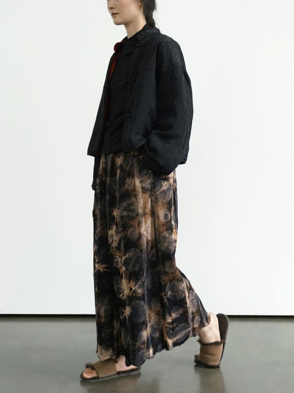 燕燕~秋冬款 復古提花紮染工藝直筒褲 百搭顯瘦雙層闊腿褲  ab2440001 (此件不退換） 