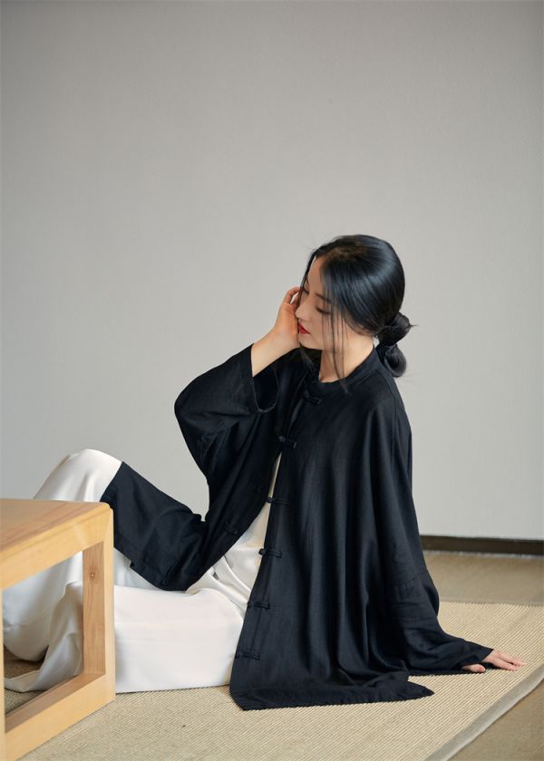 燕燕～亞麻 夏新款 砂洗柔軟飄逸防曬開衫 上衣 長袖棉麻衫 