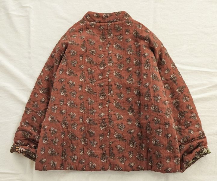 燕燕~棉麻商品~復古拼色加厚棉衣 撞色夾棉外套   ab2243601 