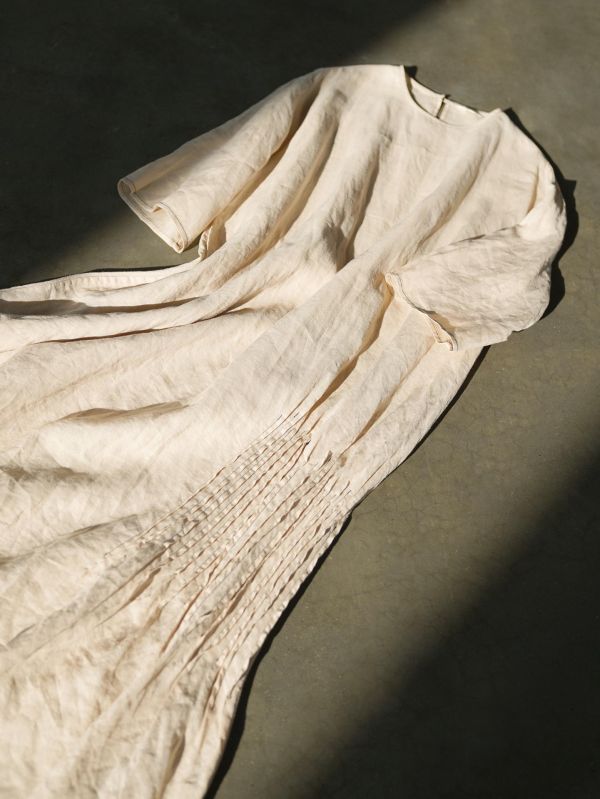 燕燕~春夏新品～簡約圓領褶皺寬鬆版型顯瘦洋裝 連身裙 ab2630801 