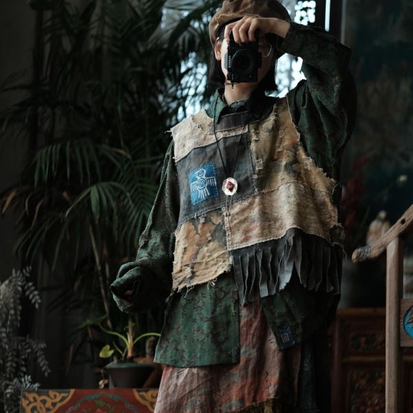 燕燕~棉麻商品~背心＋長洋＋外套 3件一套（長袖套裝） 