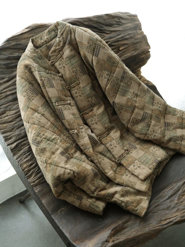 燕燕~秋冬款 復古拼色盤扣保暖寬鬆棉衣中式加厚懷舊外套棉襖外套 ab2439601 