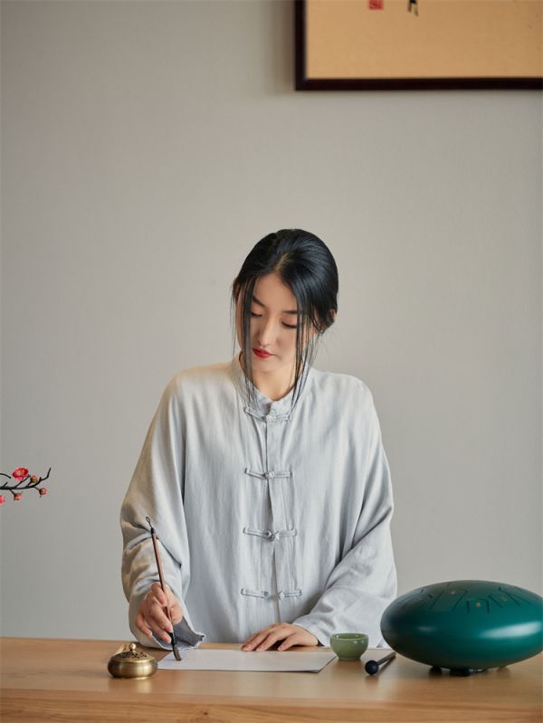 燕燕～亞麻 夏新款 砂洗柔軟飄逸防曬開衫 上衣 長袖棉麻衫 