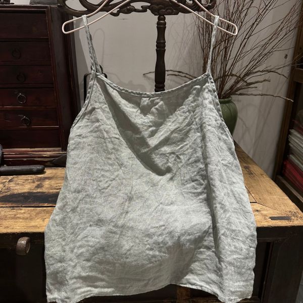 燕燕～亞麻 文藝休閒低飽和色彩內搭小吊帶背心 
