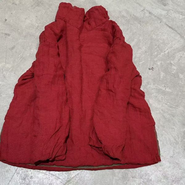 燕燕～印花亞麻夾棉高領套頭打底衫 高領上衣 ab25501 