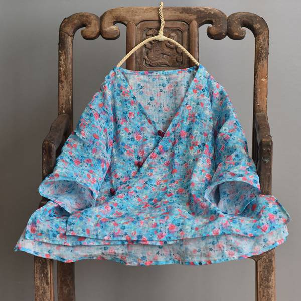 燕燕燕~棉麻商品~日系森林系~苧麻材質襯衫 春夏款盤扣七分袖棉麻衫 (低價回饋買家） 